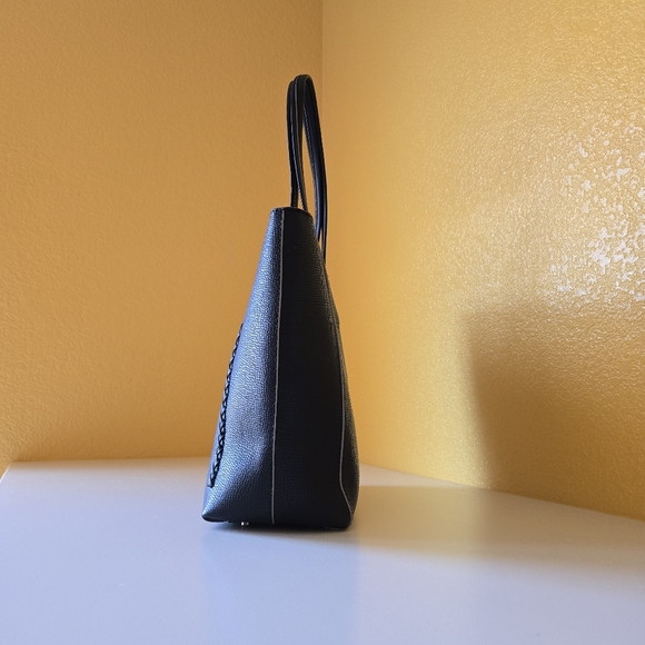 Etienne Aigner Stella Large Black 100% Leather Shoulder Tote Handbag - Picture 3 of 16